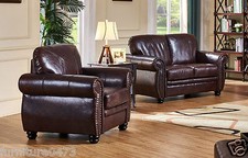 Burgundy Leather 3 Seater, 2