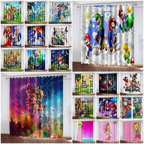 Kids super mario curtains - 3d,