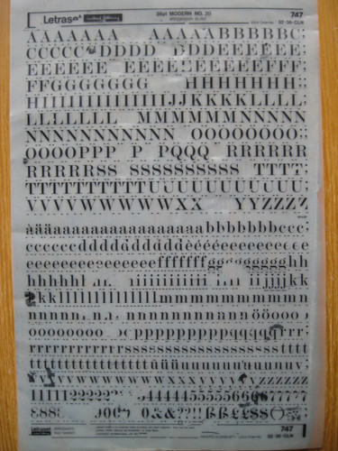 Letraset upp low num - 1, upp/low