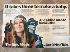 Cat O’ nine tails The babymaker 1970 uk quad double bill RARE 40 x 30 gc argento