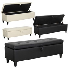 Long Bench Ottoman Stool Storage Box Window Seat Chair for Living Room Hallway
