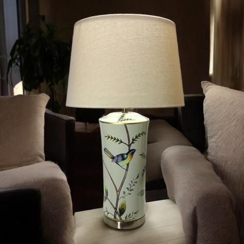 Floral ceramic table lamp with - floral,