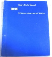 RELIANT 3/25 Cars +Commercial Vehicle Illustrated Parts List Regal + Supervan II