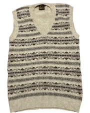 Vintage St Michael 100% Shetland Wool Fair Isle 1970’s V Neck Pullover Sz S **