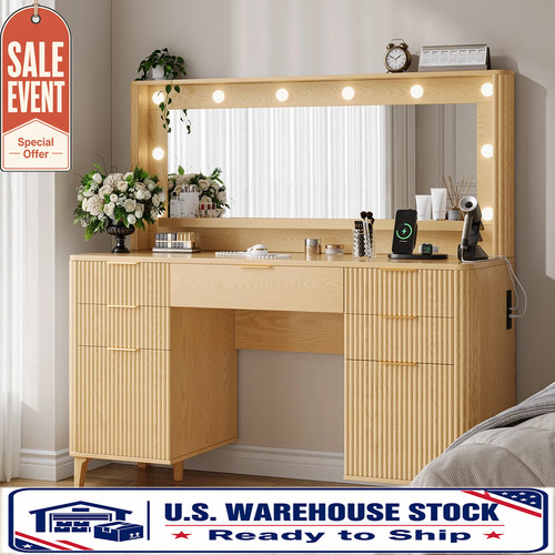 Vanity desk with mirror - vanity,