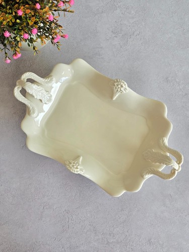 Vintage regal creamware footed - creamware,