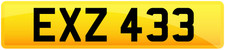 DATELESS REGISTRATION PRIVATE PLATE CHERISHED SHORT CAR NUMBER EXZ 433