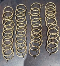 40 Metal Brass Coloured Curtain Rings For A 25mm/28mm Curtain Pole