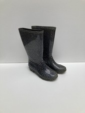 Next/ JuJu Girls Glitter Grey Wellies Rain Boots Size UK 13/ EUR 32  Used