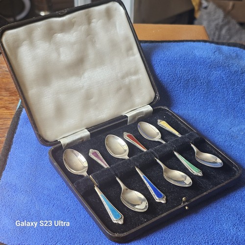 Set epns guilloche enamel - 6,