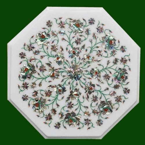 Marble inlay table top - table,