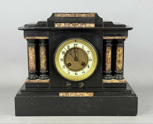 French slate and marble mantle - marble,