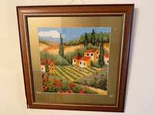 VERVACO CUSHION COUNTRY LITTLE HOUSES CROSS-STITCH FRAMED ART TUSCAN LANDSCAPE