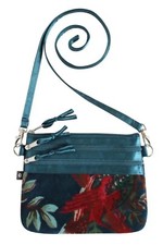 Earth Squared Fair Trade Velvet Floral Vintage Style Crossbody Pouch Bag Various