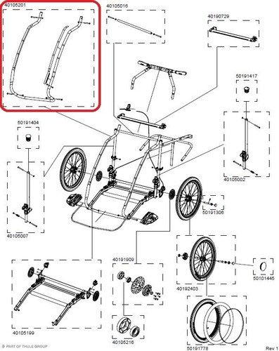 Thule frame tube chassis cx2 - chassis,
