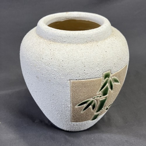 Pottery vase with bamboo - vase, /
