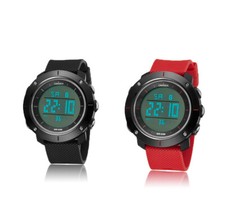 OHSEN Digital LCD Men Fashion Wristwatch Rubber Strap 50M Diving Sport Boys Gift