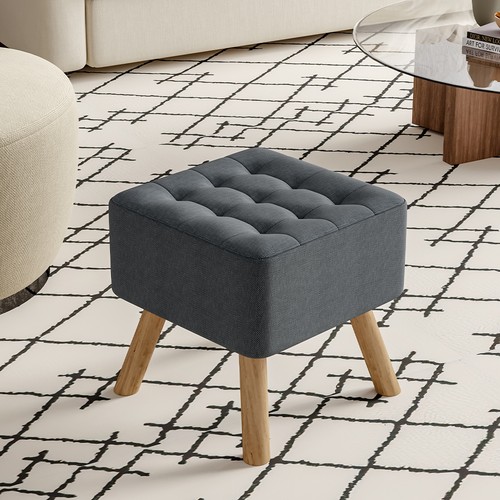Padded ottoman footstool - ottoman,