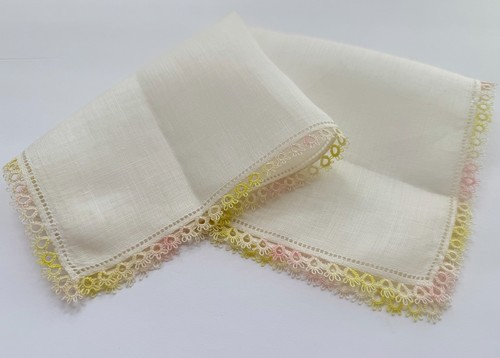 Vintage 1940s hanky ivory - hanky,
