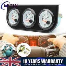 52mm Triple Gauge Set Universal Car Oil Pressure Voltage Meter Black 8V - 16V