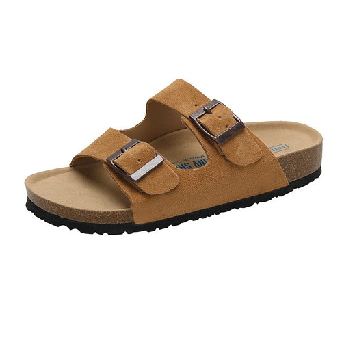 Genuine leather cork sandals - leather,