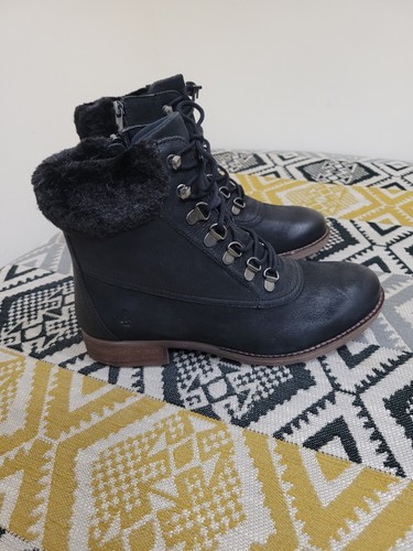 Womens black hush puppies - hush,