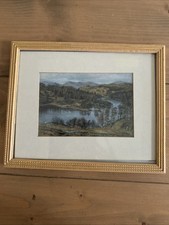 Framed Pat Bell Art Print Lake Trees Lake District 10x8 Inches 
