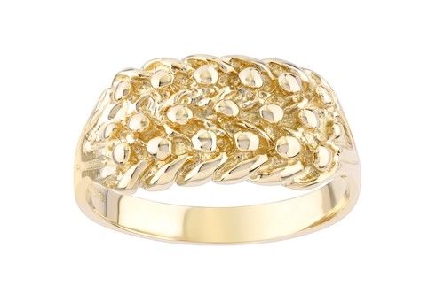 9ct yellow gold keeper ring - 9ct,