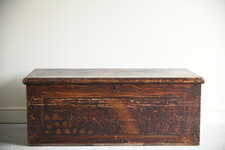 Antique Scumbled Pine Trunk Chest Blanket Box 
