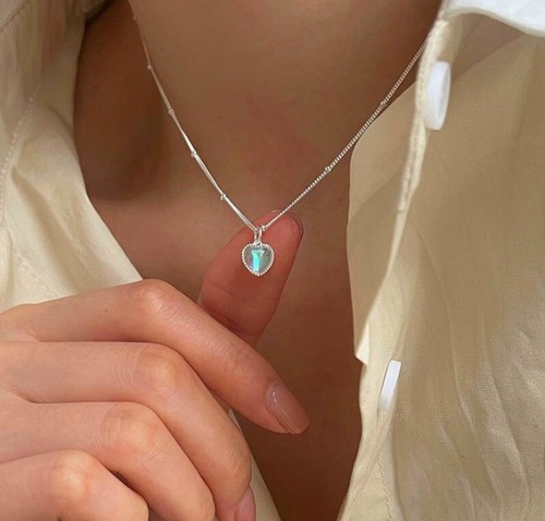 Heart moonstone pendant 925 - pendant,