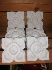 Six Vintage Plaster Of Paris Floral Motif Mouldings