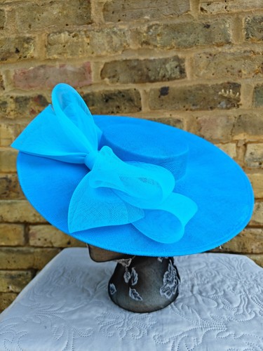 Turquoise large fascinator - turquoise,