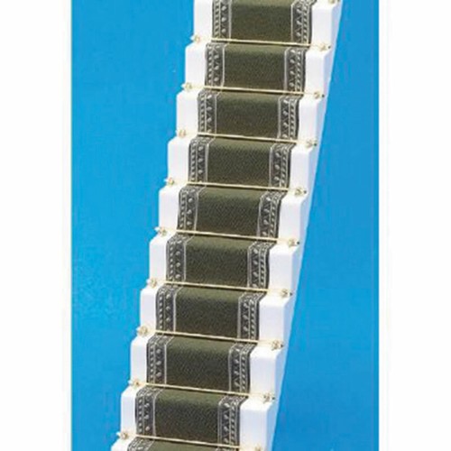 Dolls house stair - carpet, olive