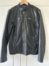 Superdry Men's Biker Leather Jacket Classic Real HERO, Size S