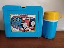 Vintage Thomas the Tank Engine Lunchbox with Flask Bluebird 80's Retro