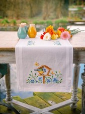 Vervaco Embroidery Kit Table Runner Birdhouses