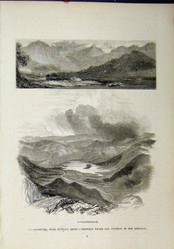 Original old antique print - old,