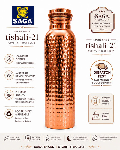 Hammered pure copper bottle - pure,
