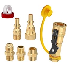 7 Piece RV Propane Quick Connect Brass Fittings for Low Pressure Gas Systems
