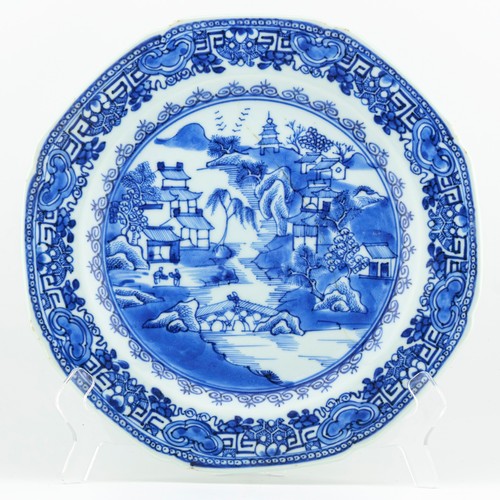 Chinese porcelain plate - porcelain, blue