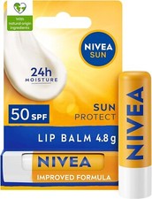 NIVEA SUN Protect Caring Lip Balm SPF50, Factor 50 with Shea Butter 5.5ml UK