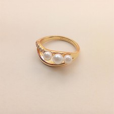 Organically Shaped Double Band Ring PANDORA Essence Pearl &