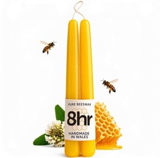 Pair of Natural Beeswax 9"