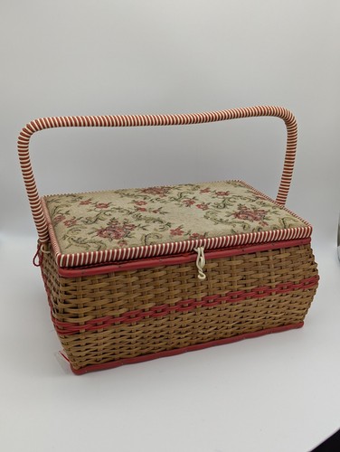 Vintage wicker woven sewing - vintage,