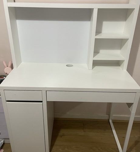 Ikea desk with - ikea, shelves
