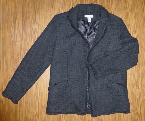 Women black tweed jacket - h&m,