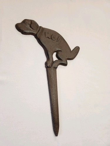 Cast iron dog shaped brown - dog,