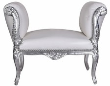 White Silver Bench Sofa