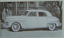 Plymouth 4 Door Sedan 1949 Salesmans Card Period Postcard Ref 94D