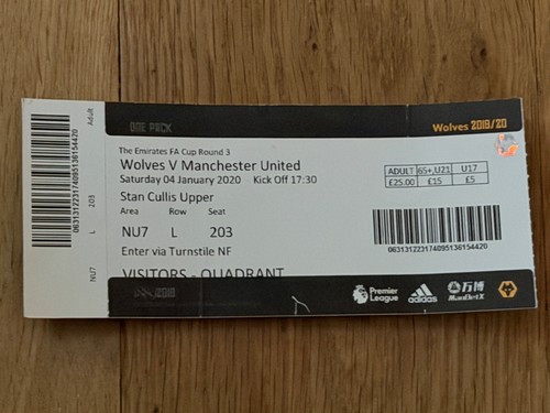 Ticket 2019 wolves v - 2019/20,